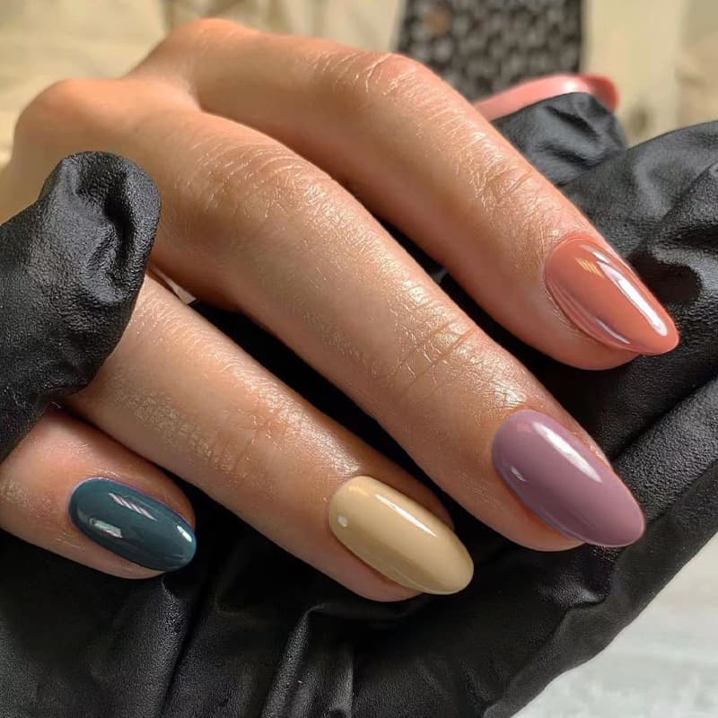 Five-Color Solid Simple Wearable Nails, Oval Nail Tips Wholesale, Nail Tips, Wearable Nails Wholesale