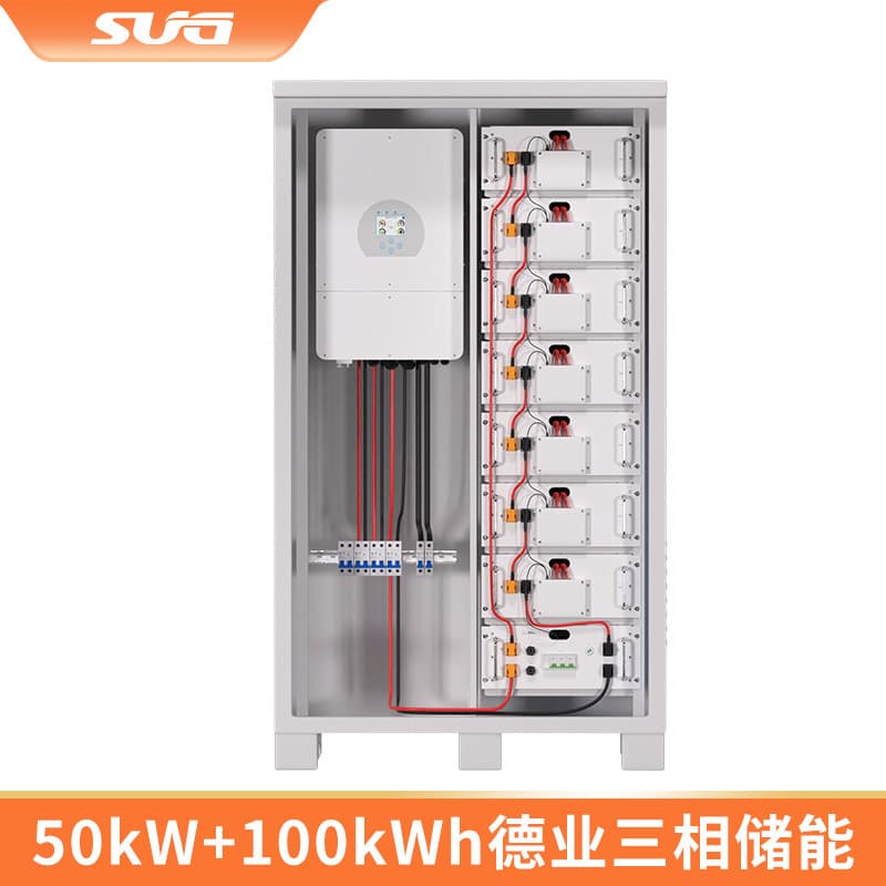 Deye 50kW Three-Phase High Voltage Hybrid Solar Storage Inverter 100kWh High Voltage Lithium Battery