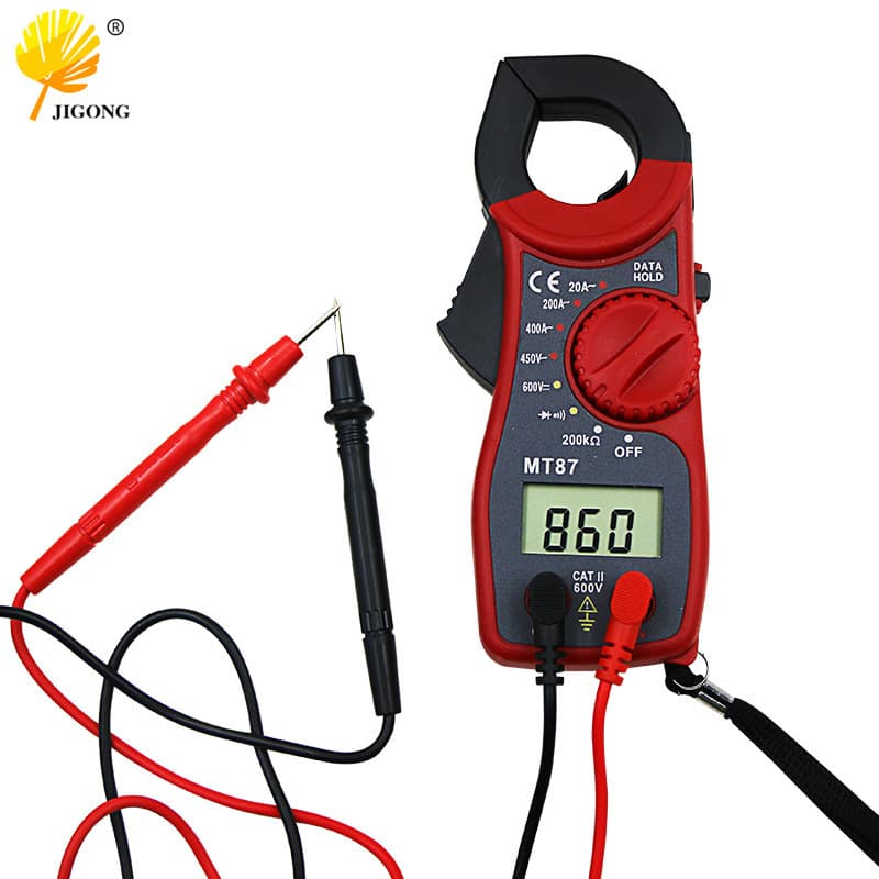 Clamp Meter Multimeter Voltage Current Meter Resistance Voltage Continuity Buzzer Digital Clamp Meter Red/Orange