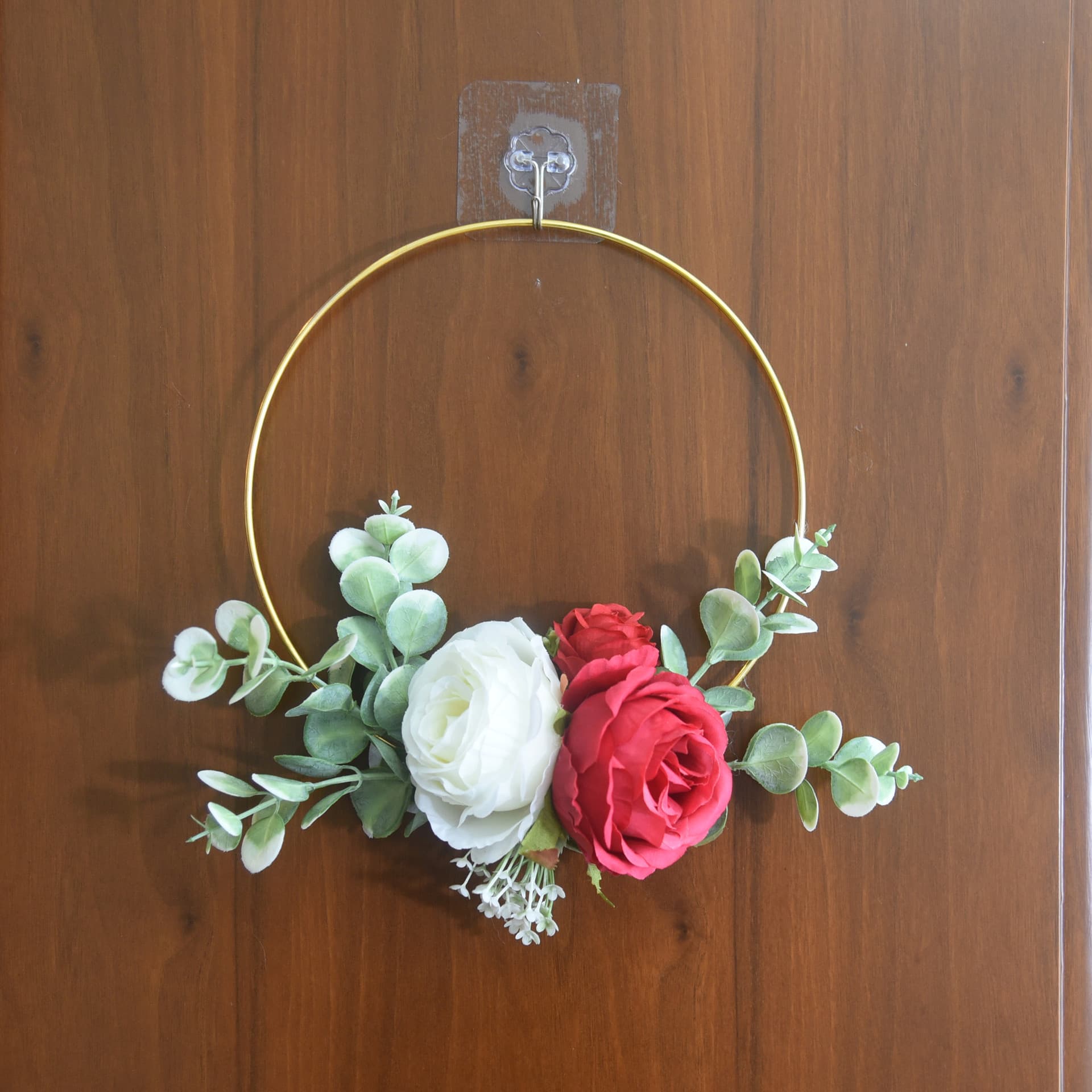 298 Nordic Iron Art Wreath Wedding Artificial Flower Wall Decoration Hanging Soft Decoration Home Decoration Wall Door Hanging