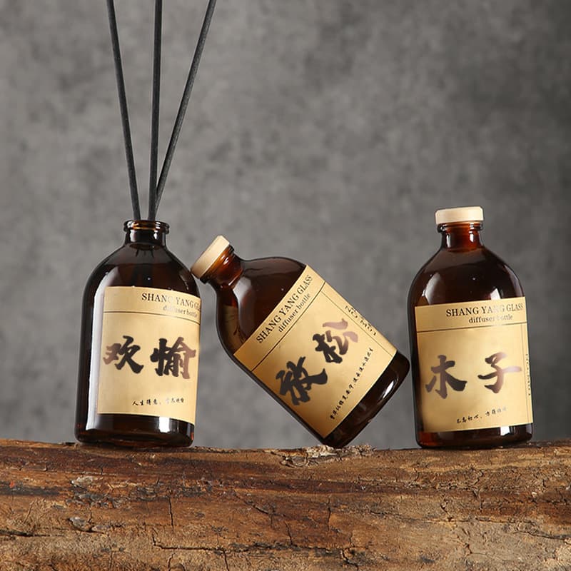Cross-border Wholesale Healing Style Aromatherapy Bottle Ins Home Reed Diffuser Bottle 100ml Glass Bottle Fragrance Empty Bottle