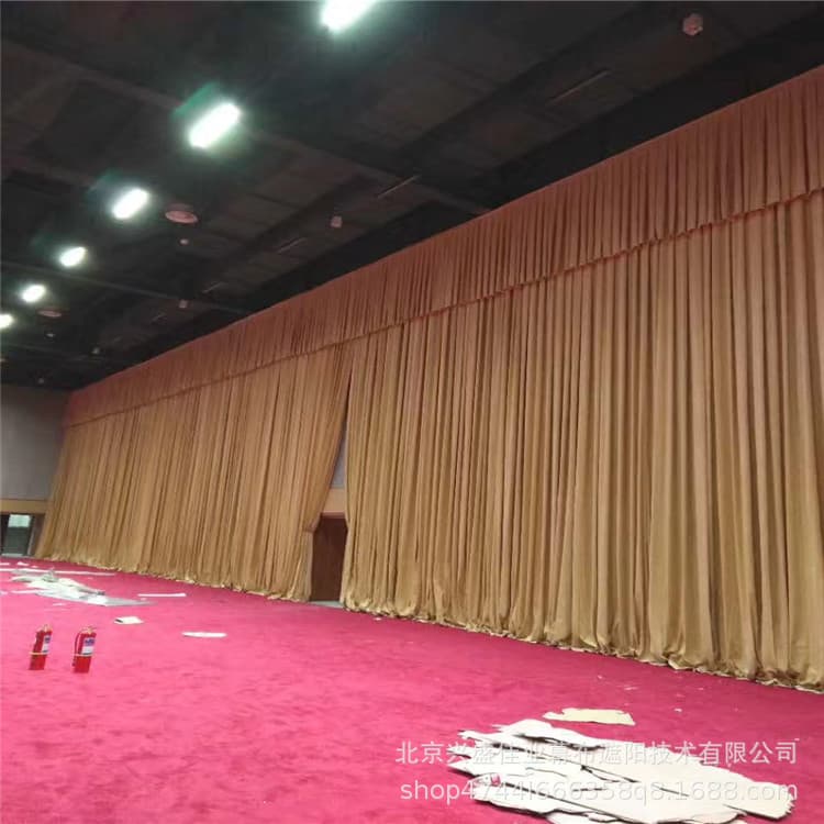 Taiyuan theater performance lifting curtain flame retardant fireproof curtain conference background curtain school lecture hall curtain