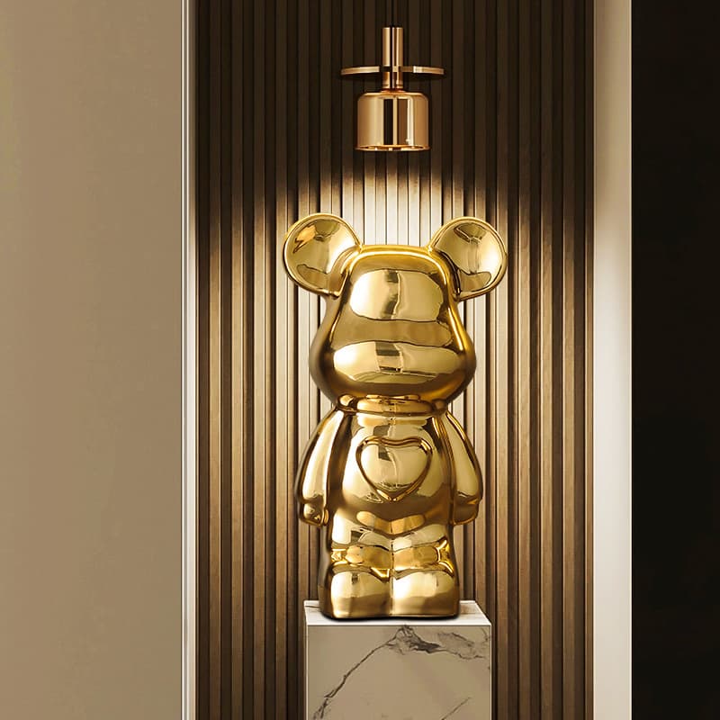 Large Luxury 50cm Ceramic Violent Bear Decorative Figurine for Entrance Hall Living Room TV Cabinet Clothing Store Decoration