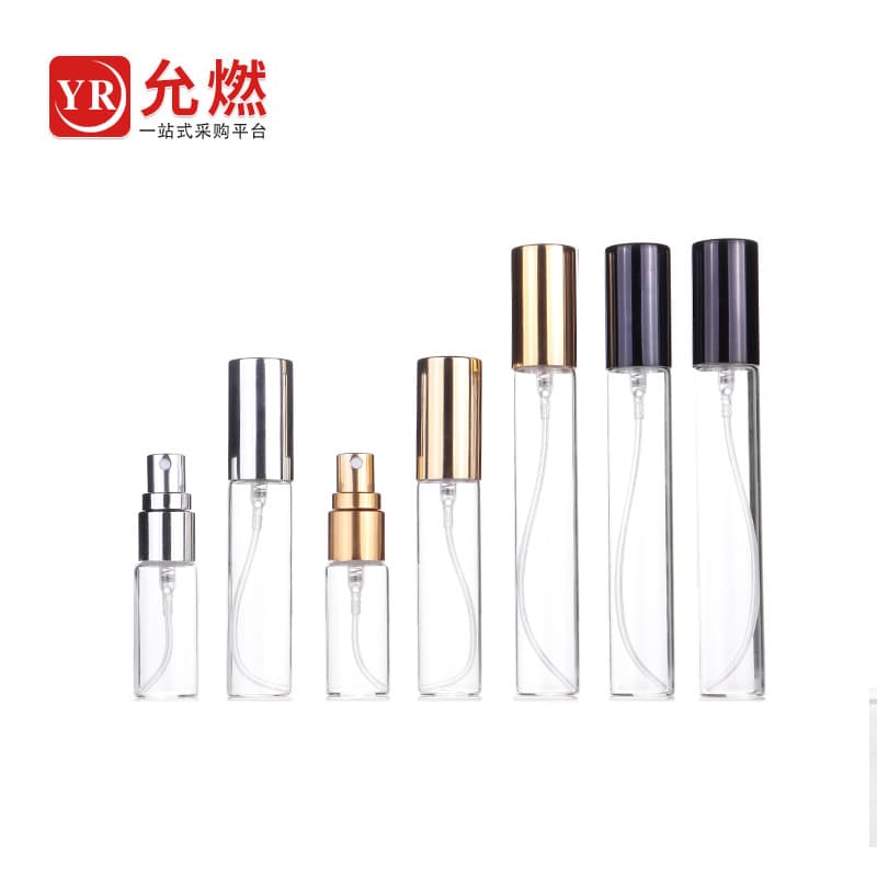 5 10 15ml Transparent Glass Perfume Bottle Anodized Aluminum Nozzle Fine Mist Spray Bottle Portable Sample Bottle
