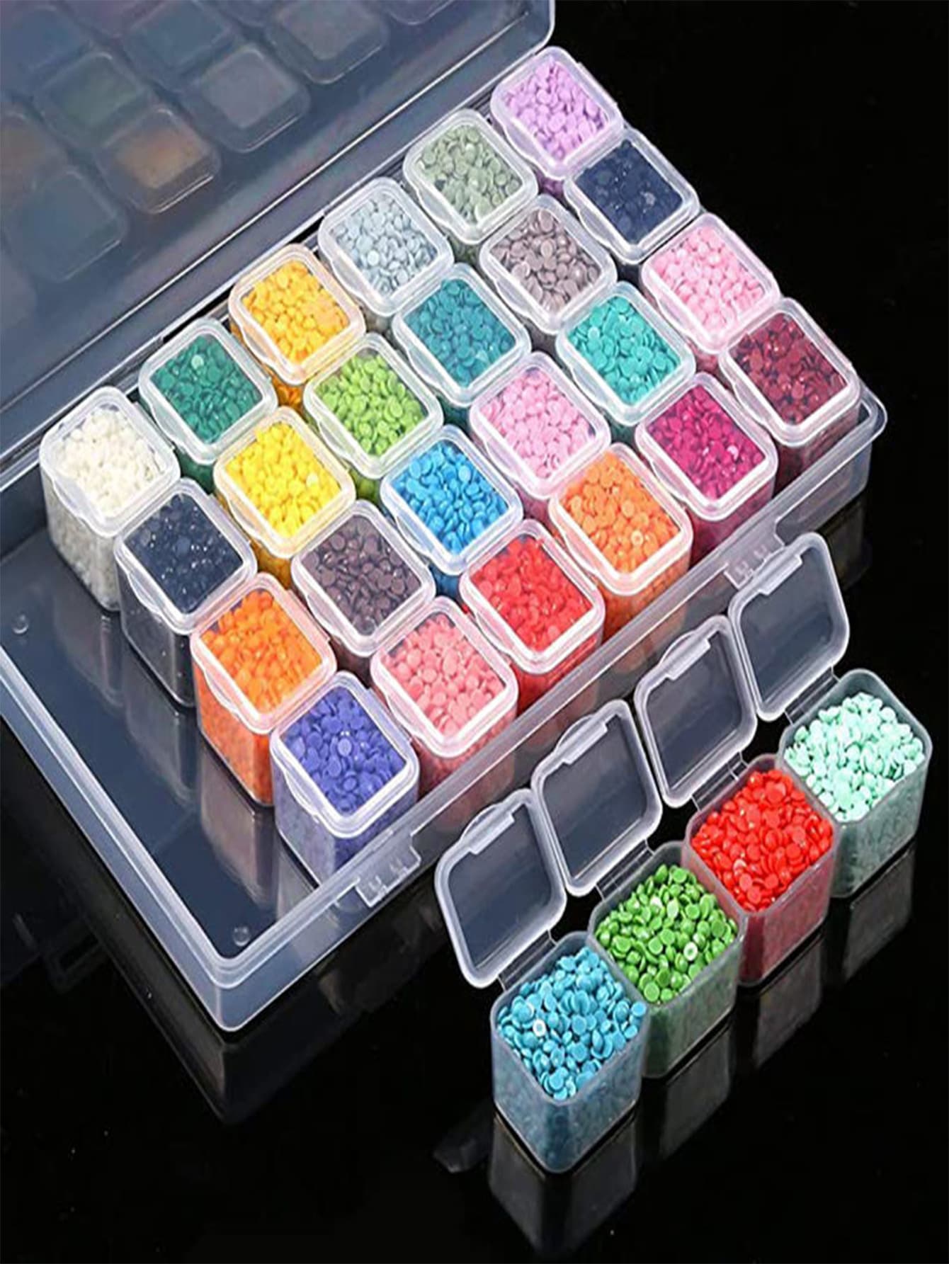 Tool Kit Diamond Painting Cross Stitch Handmade DIY Dot Diamond Painting Tool Box 28 Grids Plastic Box Weight 116