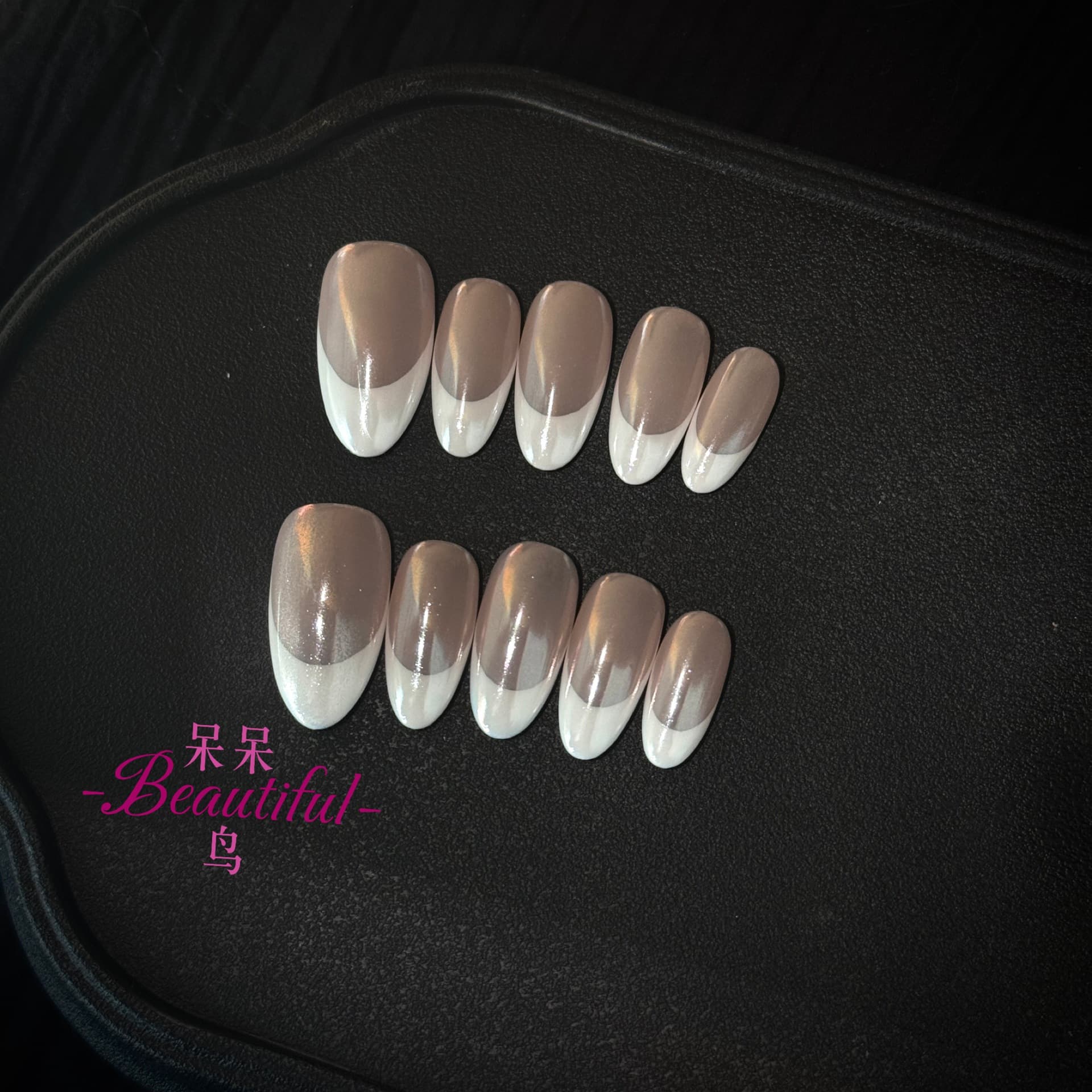 Hot-selling in Europe and America, short almond and medium almond pure handmade French-style press-on nails