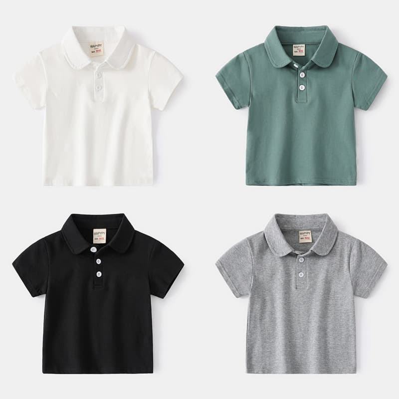 Children's Polo Shirts Wholesale 2026 Summer Kids Clothing Short Sleeve T-Shirts Boys Tops Baby Tees One Piece Dropshipping Trendy