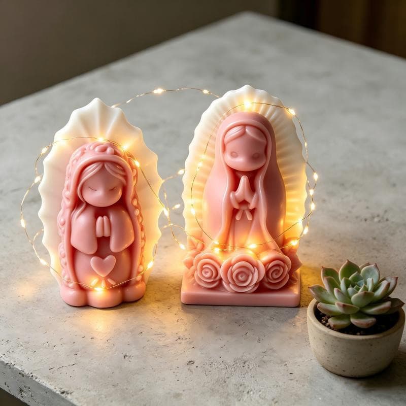 Caifu DIY Prayer Girl Angel Silicone Candle Mold Heart Rose Girl Scented Aroma Gypsum Ornament