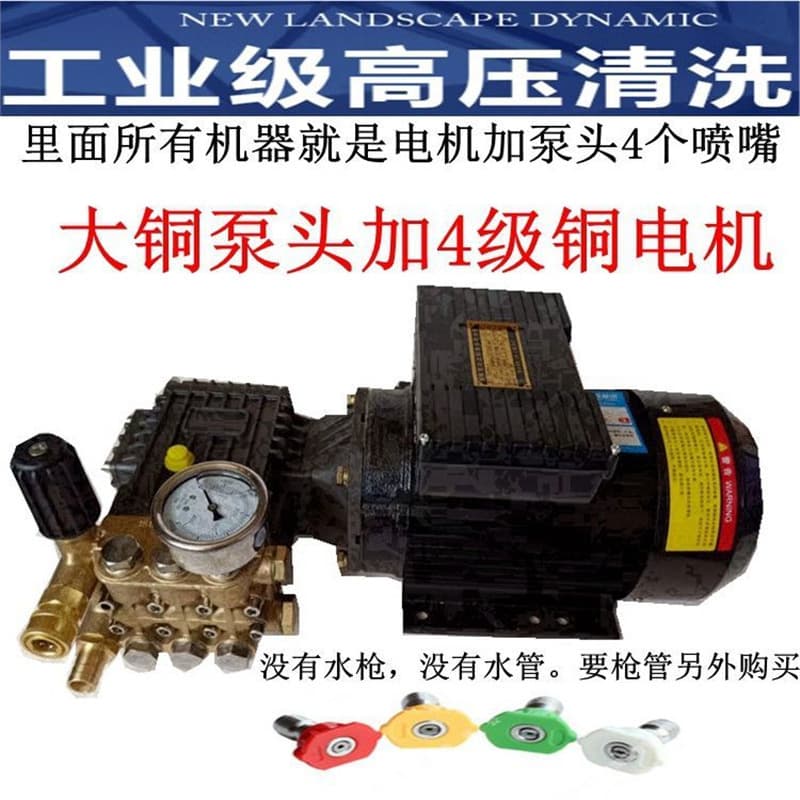 Motor + Pump Head Black Cat Ultra-High Pressure Washer Car Wash Shop Industrial-Grade High Power 220V Car Wash Machine Farm