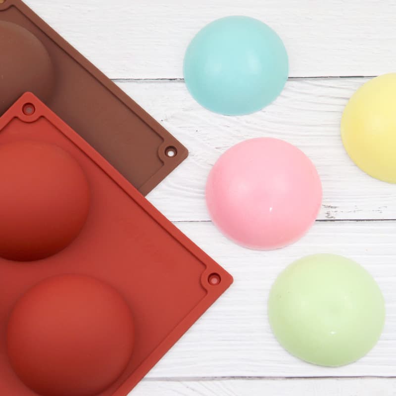 Dobi Silicone Cake Mold 5-Cavity Semi-Circular Hemisphere Shape, Soap Mold, Jelly Pudding Mold Ball Shape