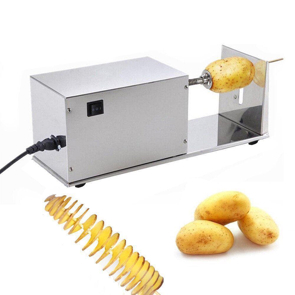 Multifunctional Potato Tower Machine, Electric Spiral Potato Chip Cutter, Commercial Stainless Steel Tornado Rotating Potato Machine
