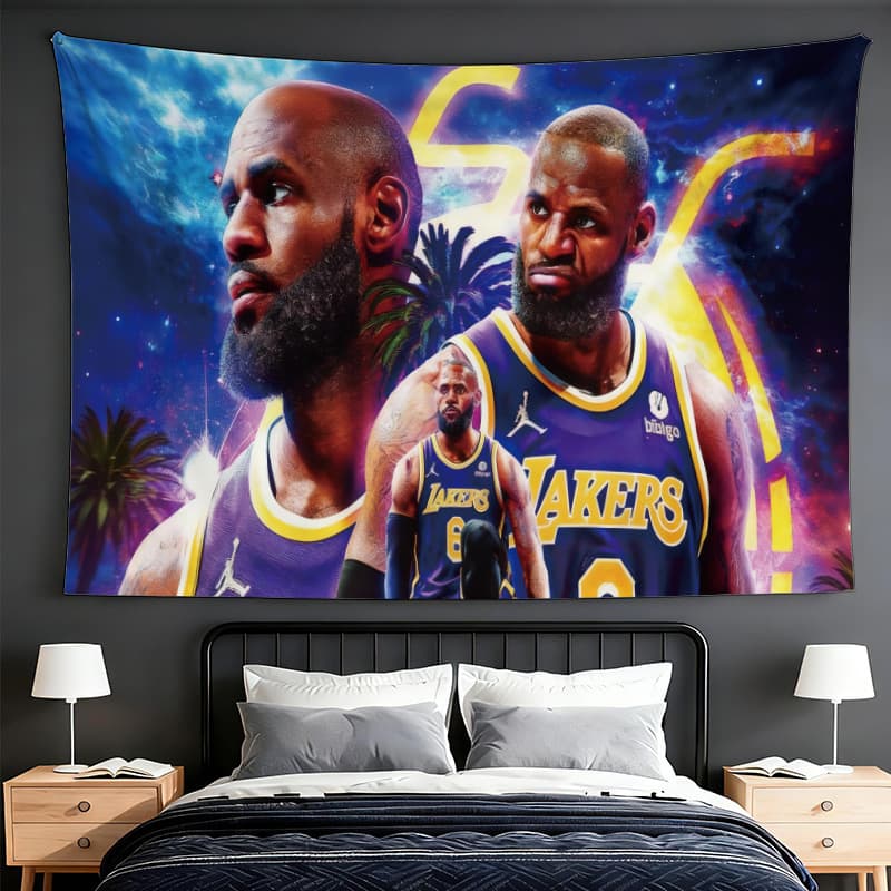James hanging cloth NBA boys room decoration wall cloth student dormitory bedroom photo arrangement basketball background cloth