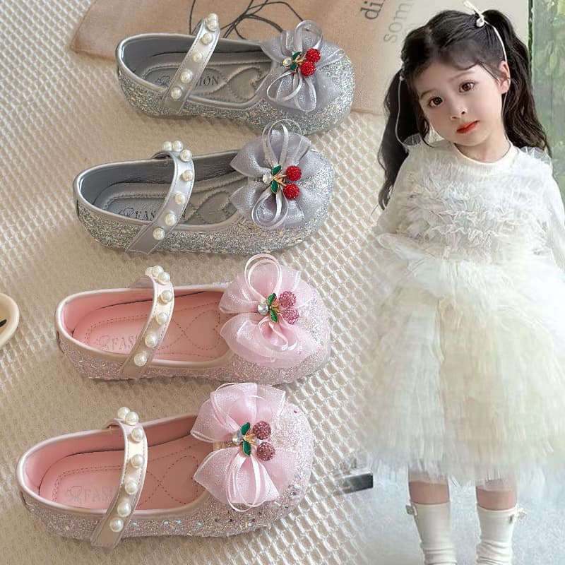New girls' square-mouthed shoes, Korean version of performance shoes, princess performance shoes, soft-soled non-slip leather shoes, comfortable children's shoes