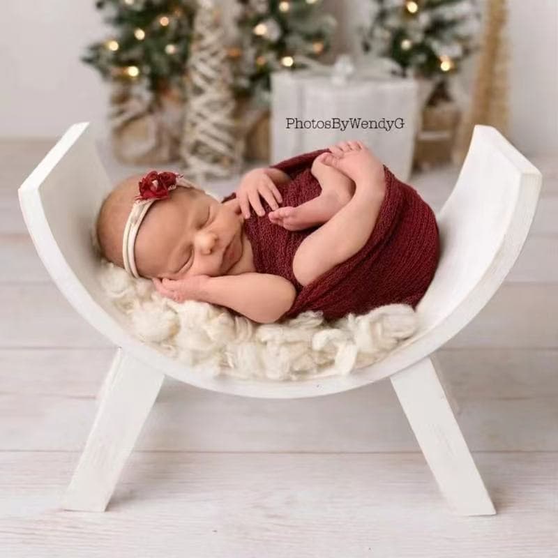 Cross-border Europe/US Newborn Wooden Photography Prop Solid Wood Small Stool 100-Day Baby Crib Studio Photography