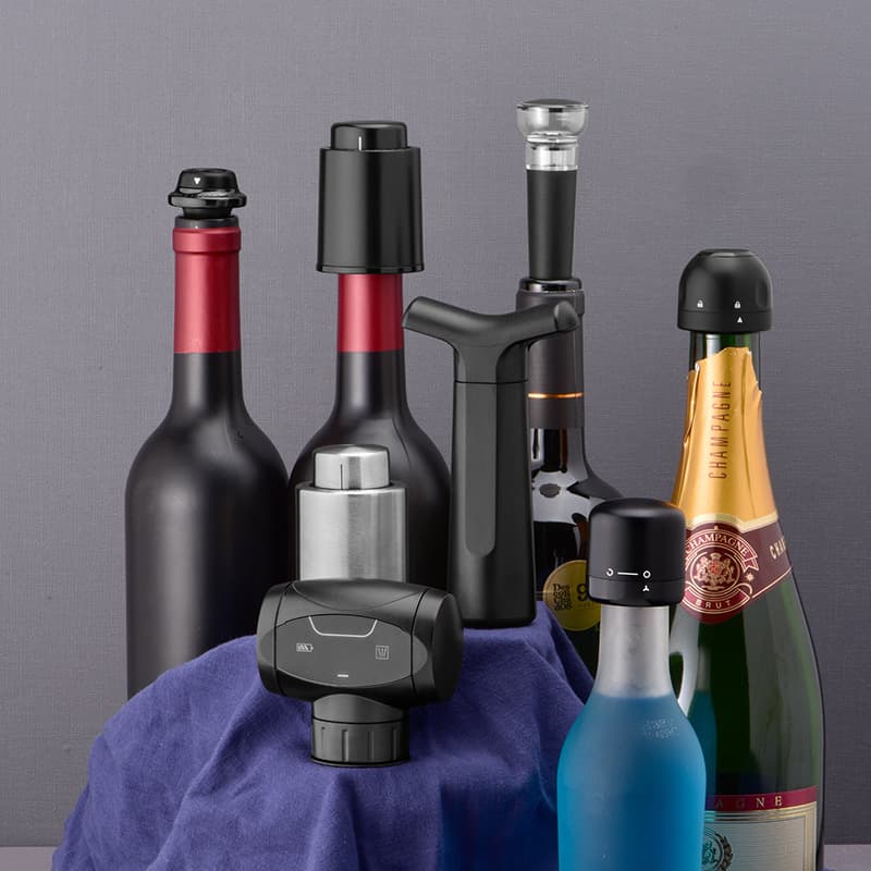 In-stock Wine Merchant Gift Food-grade Material Press-type Freshness Plastic Vacuum Red Wine Stopper