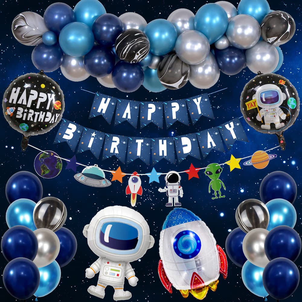 Cartoon astronaut astronaut foil balloon aerospace theme boy birthday party decoration set