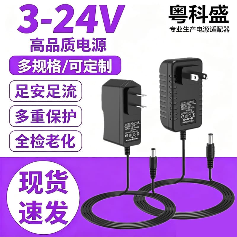 12V2A Power Adapter 12V1A 3V1A 5V2A 6V1A 9V2A 15V1A 24V1A US and EU Standards