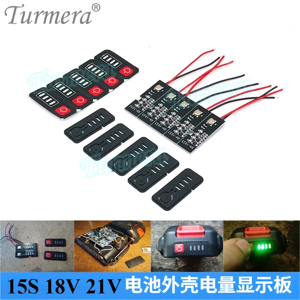 5S 18V 21V Battery Capacity Indicator LED Display Lithium Battery Power Detection Light Board Universal Battery Box