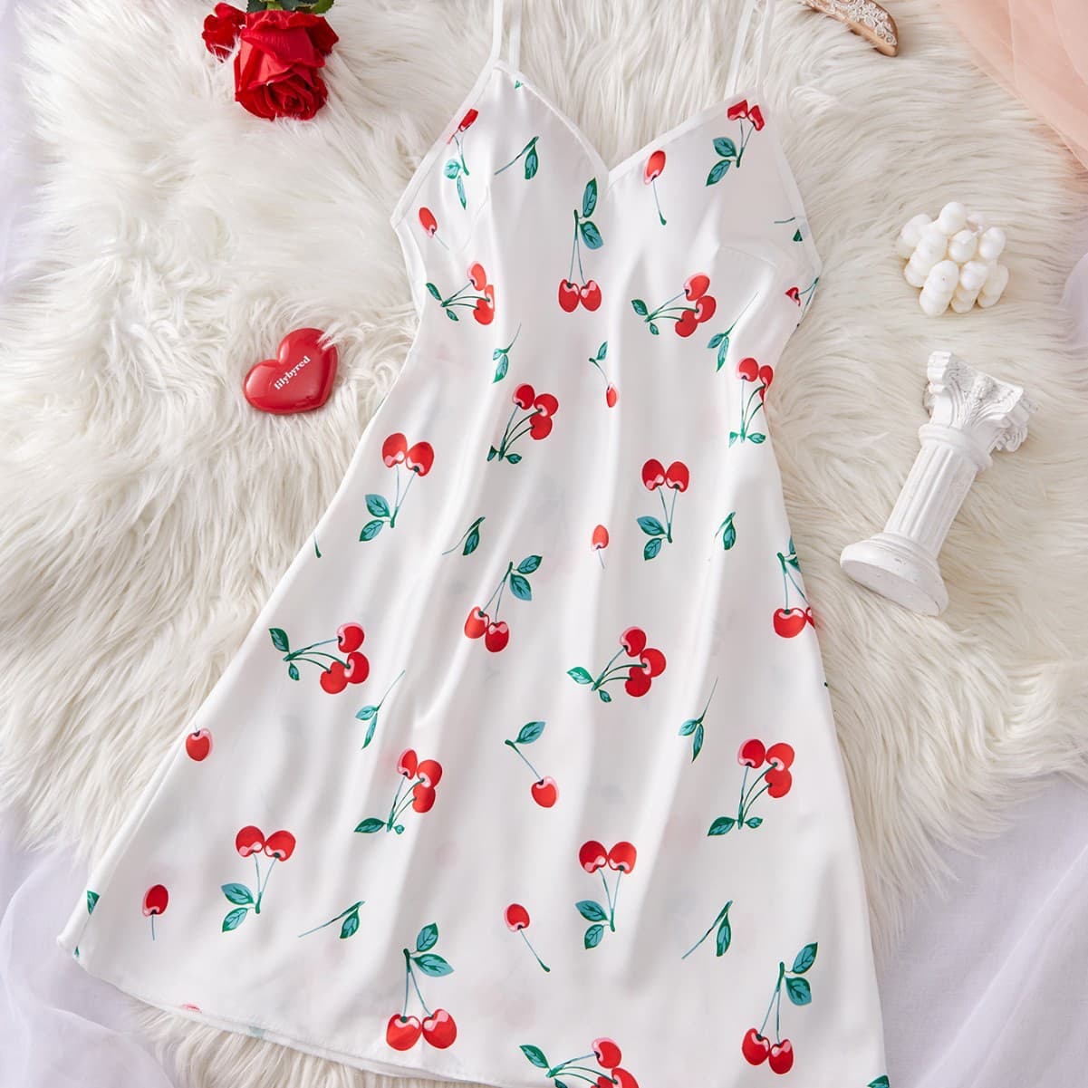 Hot-selling sexy lingerie manufacturer, Amazon Europe and America printed sexy nightgown wholesale, nightgown, slip dress