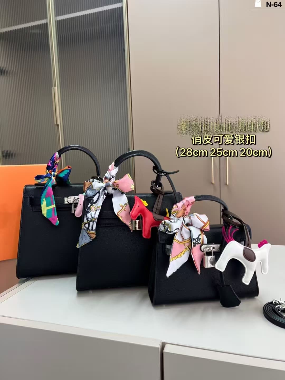 2025 New Kelly Genuine Leather Classic Versatile Set Handbag Shoulder Crossbody Women's Bag Keychain