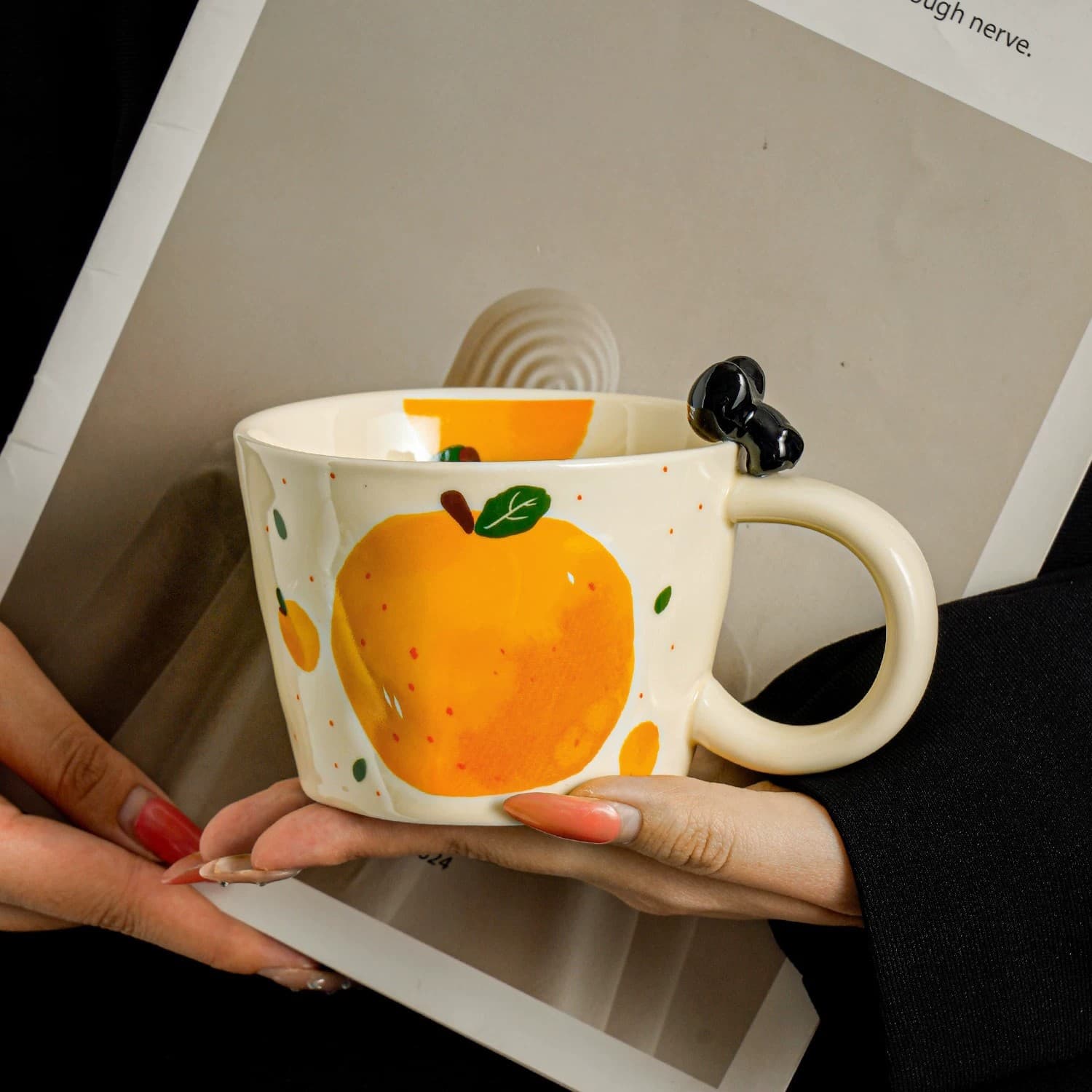 High-looking orange mug design niche mug ceramic household exquisite water cup as a birthday gift for girls