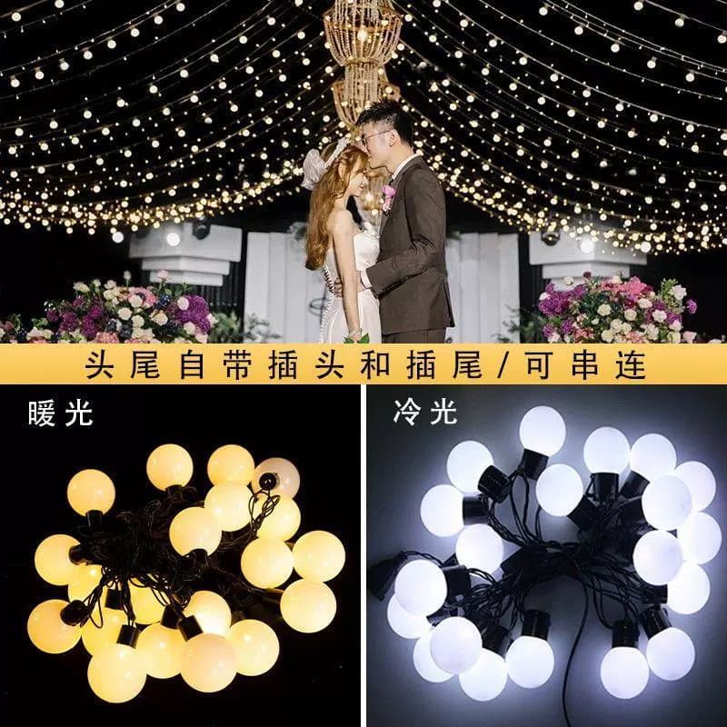g50 bulb light string ball light wedding ceiling decorative light canopy atmosphere light lantern courtyard decoration led light