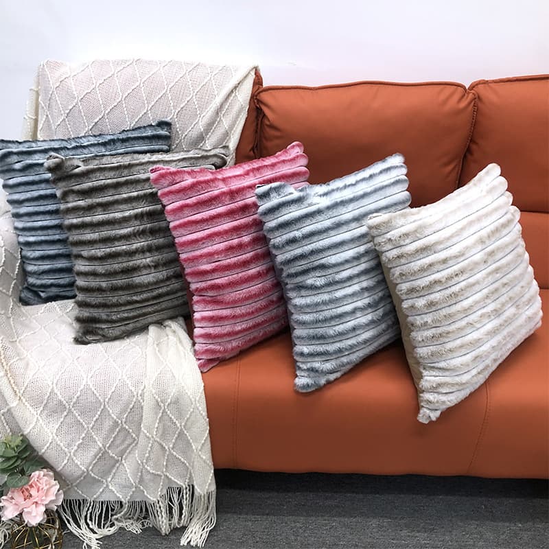 Amazon's new pillow case, cross-border pillowcase, simple solid color gradient plush pillowcase, sofa pillow and cushion customization
