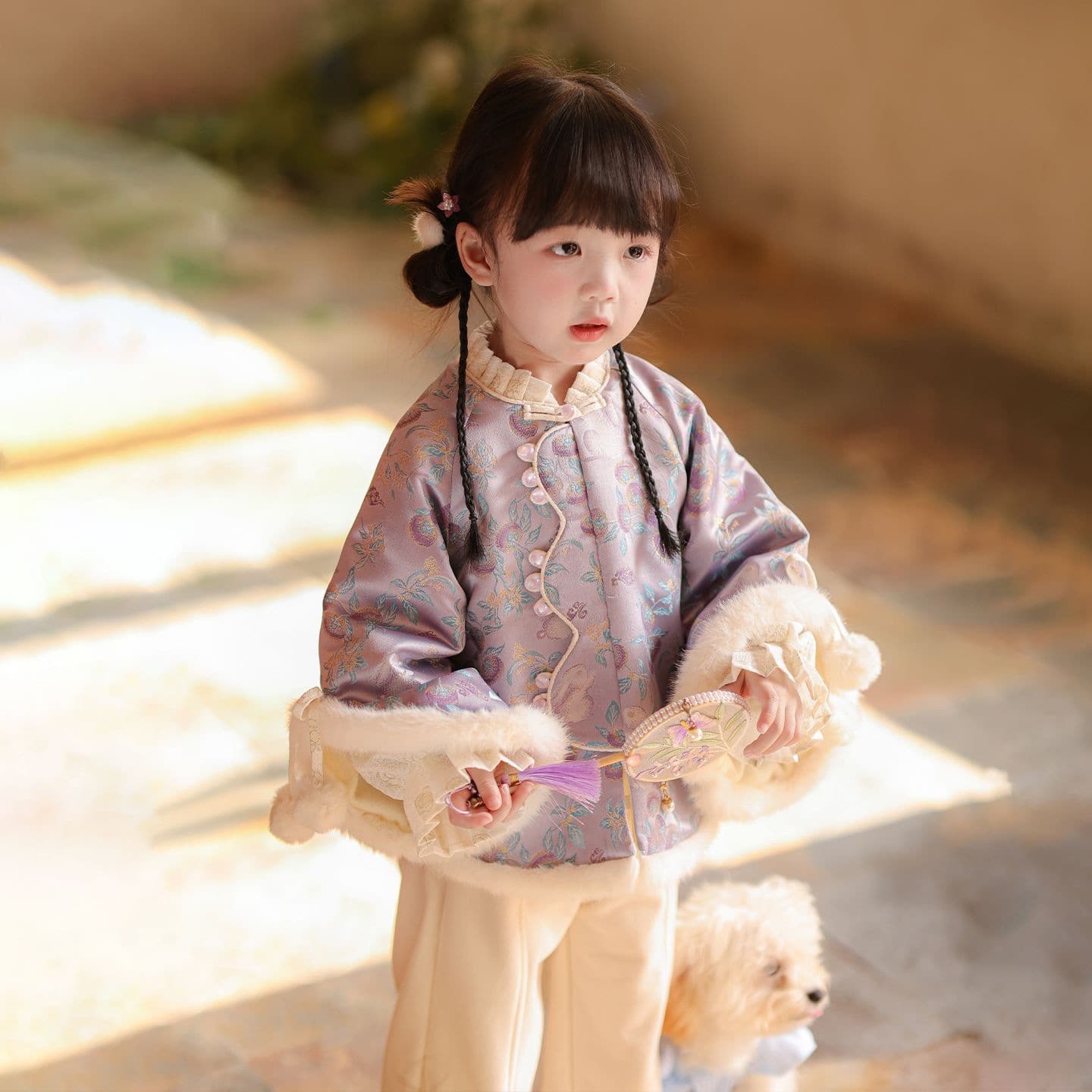 Beiyouke genuine girls' Hanfu 2026 winter children's daily national style Tang suit Chinese New Year outfit cheongsam set