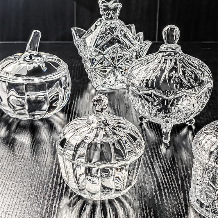Crystal Glass Bowl with Lid, Transparent Candy Jar, High Aesthetic Fruit Plate, Jam Container, Small Fruit Dish, and Drunken Shrimp Serving Box