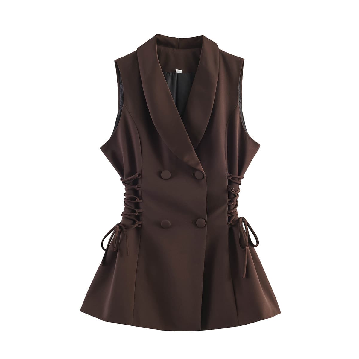 Foreign trade cross-border wholesale 2026 new European and American style women's fashionable temperament suit splicing collar lace-up vest jacket