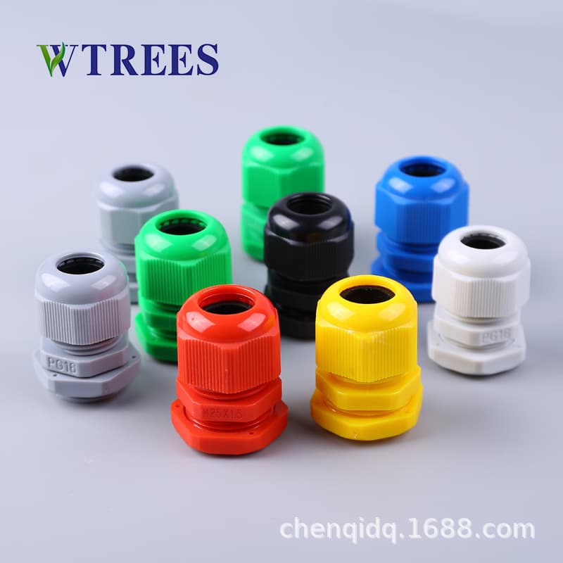 M-Type Metric Nylon Plastic Cable Waterproof Gland Eco-Friendly Flame-Retardant Fixed Head Nylon Cable Gland Factory Direct