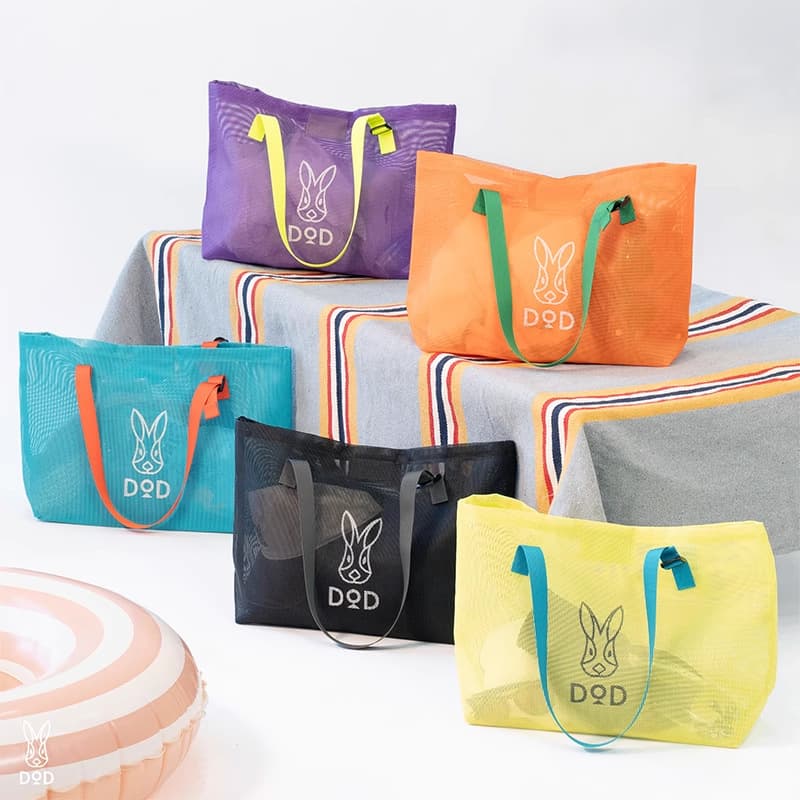Trendy Rabbit Mesh Casual Shoulder Bag, Beach Vacation Camping Mesh Beach Bag, Dopamine Handbag