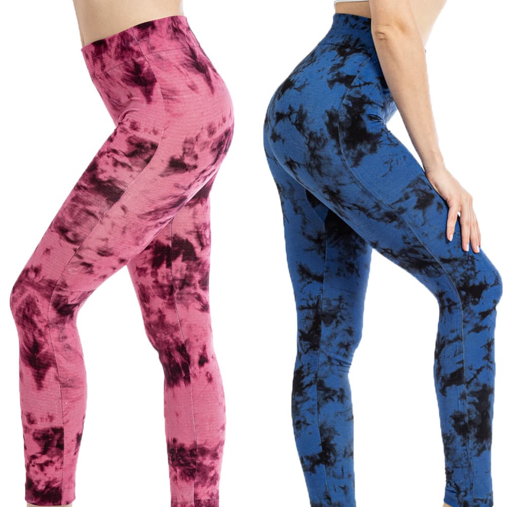 Cross-Border Tie-Dye Sports Tights for Women Temu Independent Station High Elastic Waist Hip Lift Seamless Printed Leggings for Women