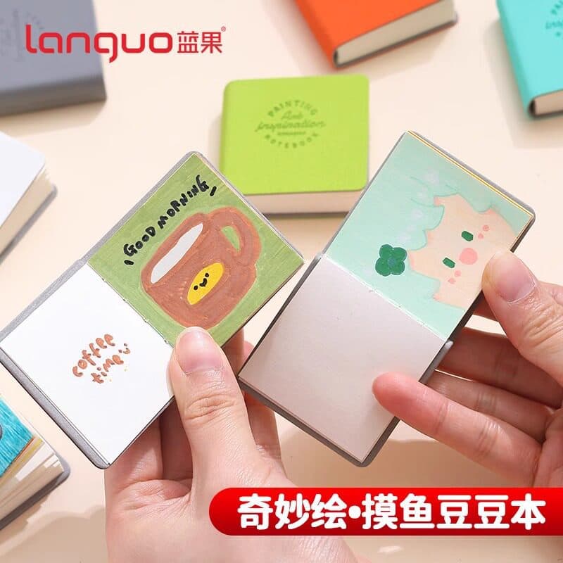 Blue Fruit Touching Fish Doudou's Wonderful Painting Mini Painting Book for Art Students Children's Blank Graffiti Painting Book