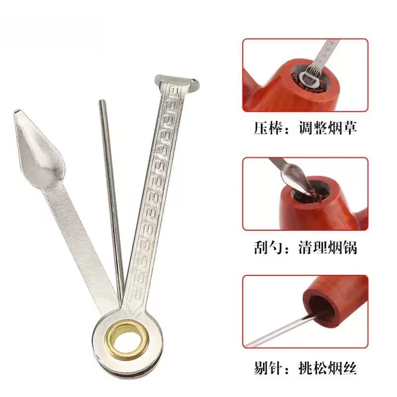 Pipe Special Factory Direct 3-in-1 Pipe Knife Pipe Tamper Cleaning Pick Stainless Steel Pipe Tool
