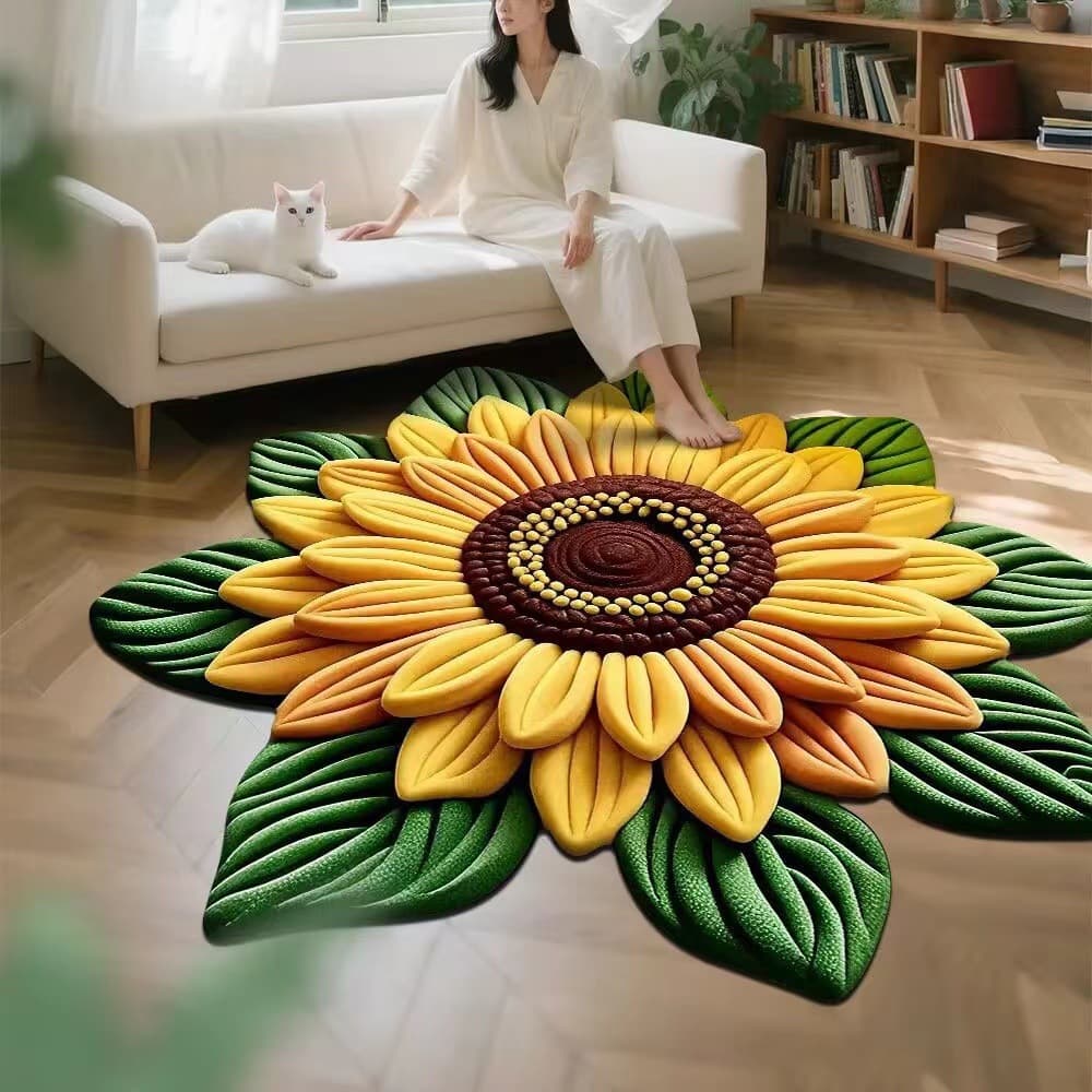 Cross-border Crystal Velvet 3D Floral Carpet Non-slip Wear-resistant for Living Room Sofa Coffee Table Cloakroom