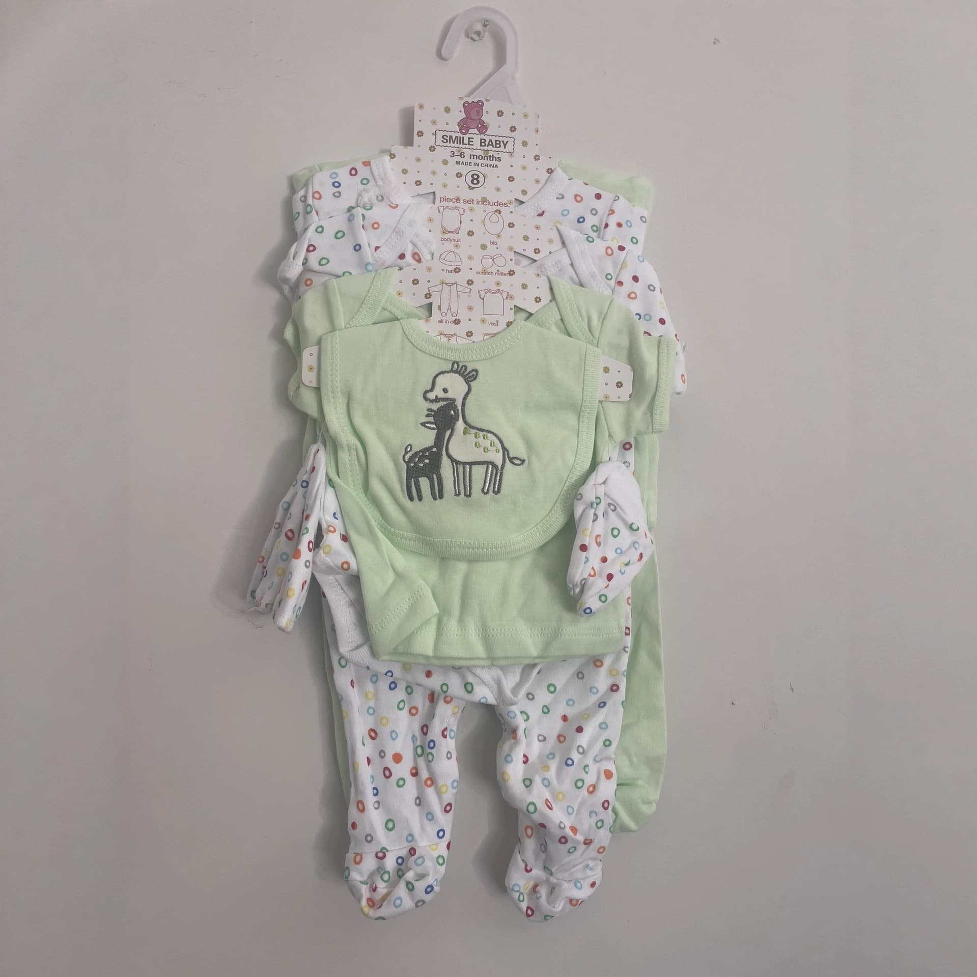 Export Cotton Baby Romper Set - Baby Jumpsuit for 0-3 Months, 8-Piece Gift Set