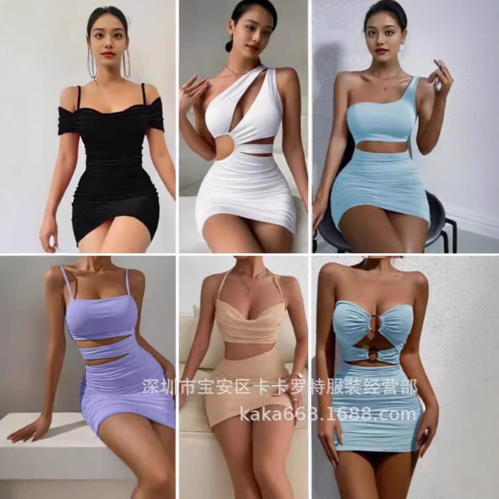 Amazon European and American New Shein Women's Chest-Wrapped Summer Sexy Tube Top Dress
