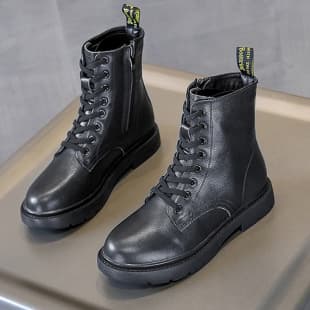 2022 Autumn/Winter New Genuine Leather Short Boots Women Flat Casual Lined Versatile Martin Boots Large Size Women's Shoes 41-43