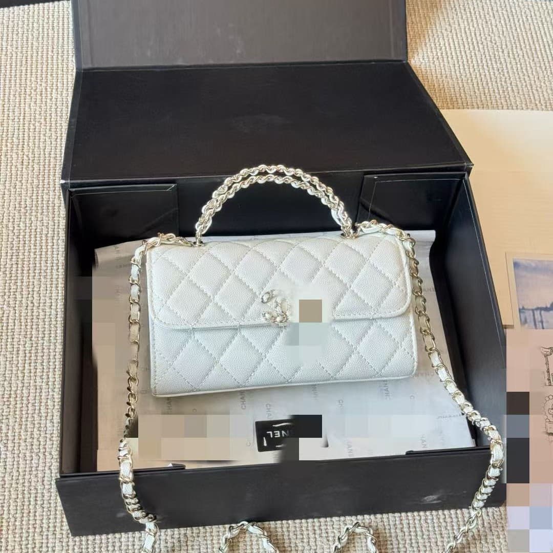 2025 New Style Fragrant Style 23 Handle Handbag Women's Fashion Quilted Chain Shoulder Crossbody Bag Coin Purse Small Waste Bag