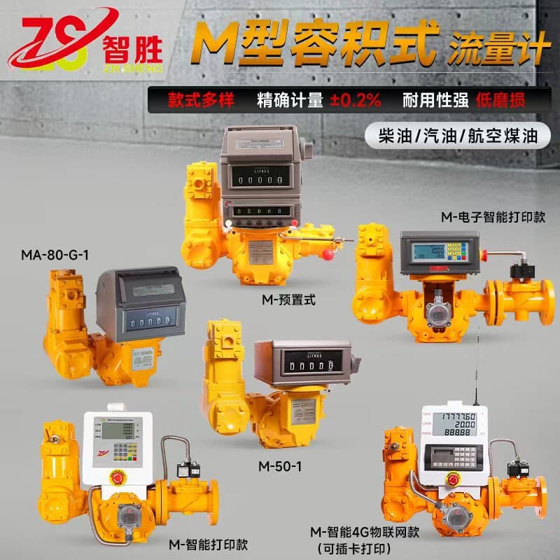 Zhisheng Lc-M Volumetric Pipeline Flow Meter Mechanical Display Pre-Printed Industrial Pd Flow Meter M50/M80