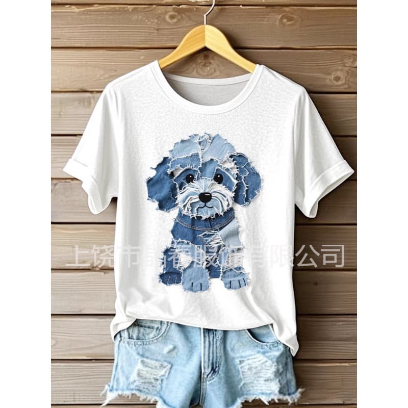 Spring and Summer Best-Selling Digital Print Round Neck Short Sleeve T-Shirt Casual Fashion Women's Wear