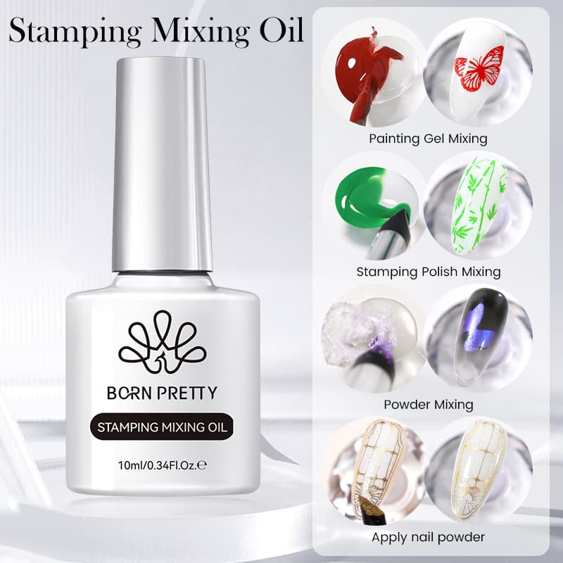BORN PRETTY nail art transparent printing glue can be used with solid color glitter multi-functional nail art blending and transfer glue
