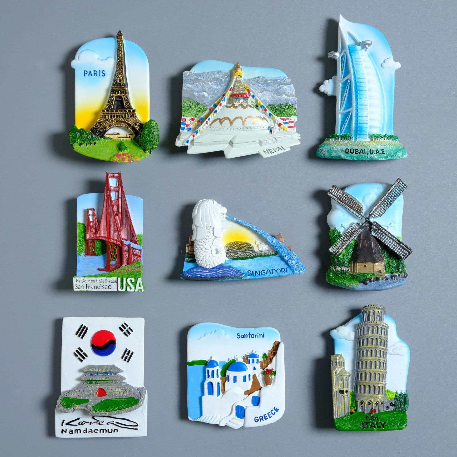 Factory direct supply of world landmark resin refrigerator stickers, three-dimensional famous building magnetic stickers from various countries, travel souvenirs