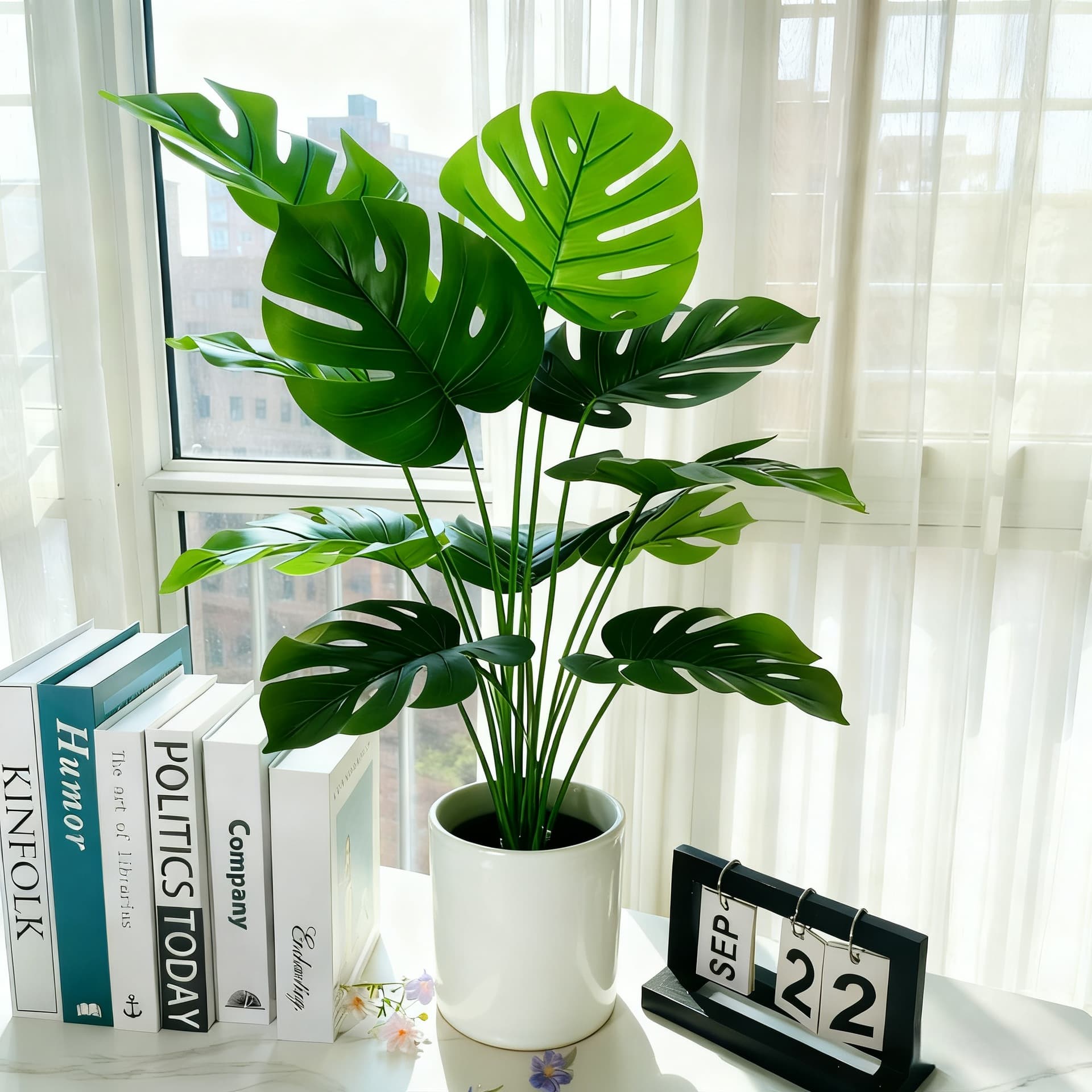 Artificial Green Plant Premium Office Landscape Living Room Bedroom Decoration Monstera Potted Fake Plant