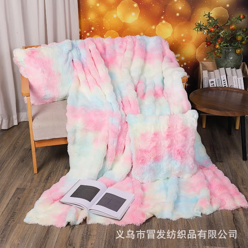 Tuscan Winter Thick Blanket Nap Blanket Office Air Conditioning Blanket Faux Rabbit Fur Sofa Throw Blanket