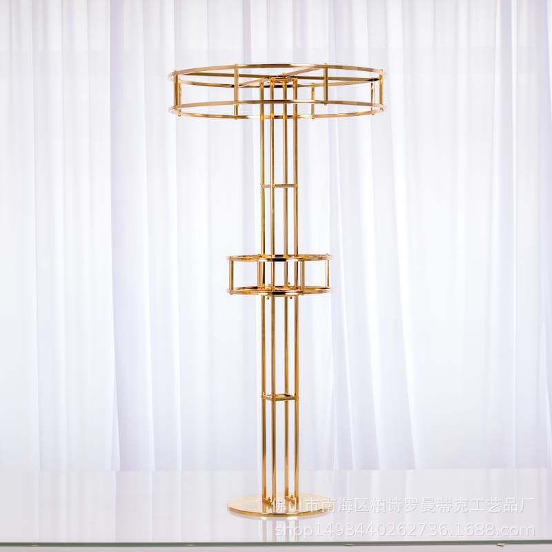 Factory Direct Wedding Aisle Flower Stand Double Layer Single Layer Wedding Main Table Center Flower Stand Outdoor Wedding Decoration Ornament
