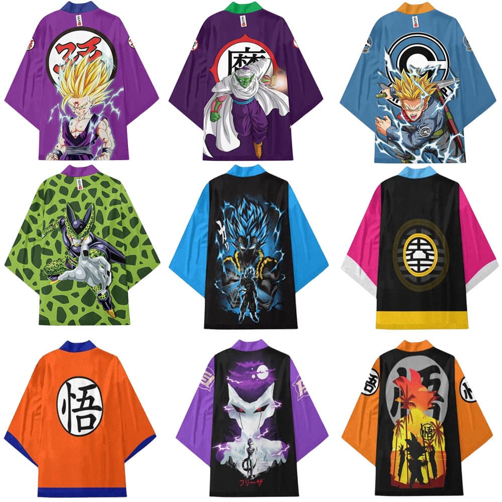 2023 New Dragon Ball Summer Haori Kimono 3D Digital Printing Loose Cardigan Cloak Dropshipping
