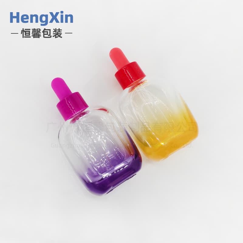 Cross-border New 30ml Essential Oil Split Bottle Serum Tightening Pores Serum Bottle Oval Dropper Glass Empty Bottle
