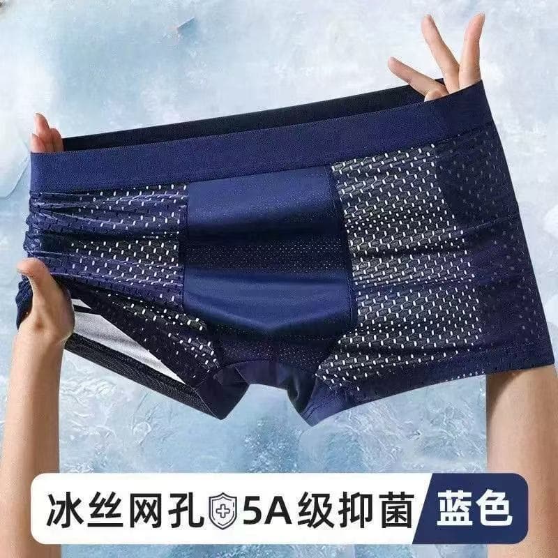 Men's Boxer Briefs Summer Mesh Breathable Quick-Dry Thin Cross-Border Cooling Ice Silk Underwear